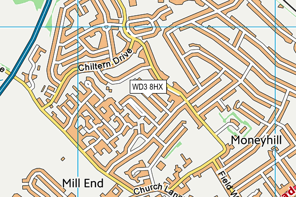 WD3 8HX map - OS VectorMap District (Ordnance Survey)