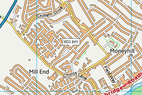 WD3 8HY map - OS VectorMap District (Ordnance Survey)