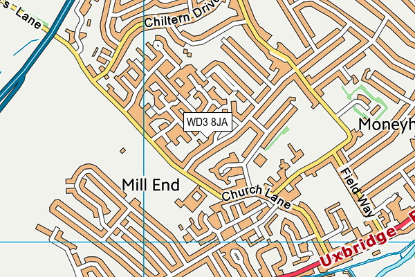 WD3 8JA map - OS VectorMap District (Ordnance Survey)