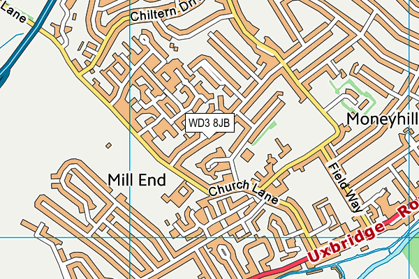 WD3 8JB map - OS VectorMap District (Ordnance Survey)