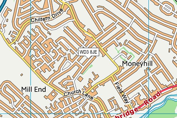 WD3 8JE map - OS VectorMap District (Ordnance Survey)