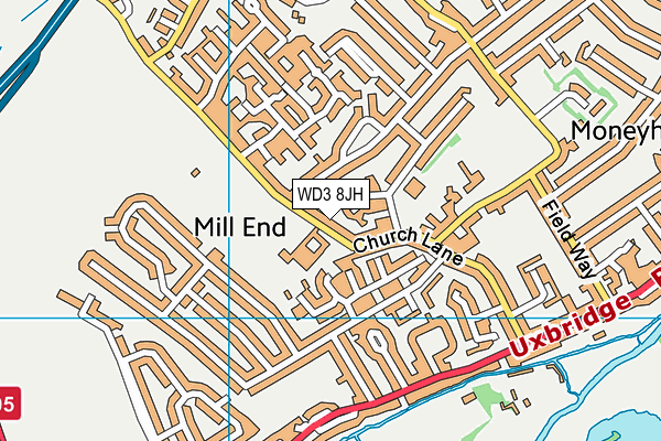 WD3 8JH map - OS VectorMap District (Ordnance Survey)
