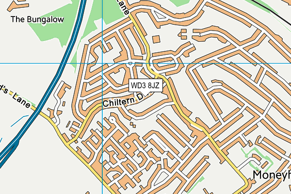WD3 8JZ map - OS VectorMap District (Ordnance Survey)