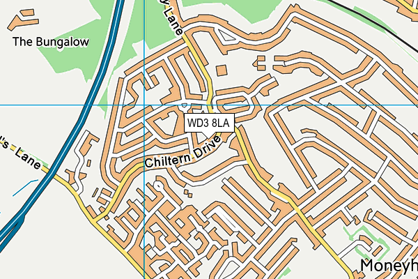 WD3 8LA map - OS VectorMap District (Ordnance Survey)