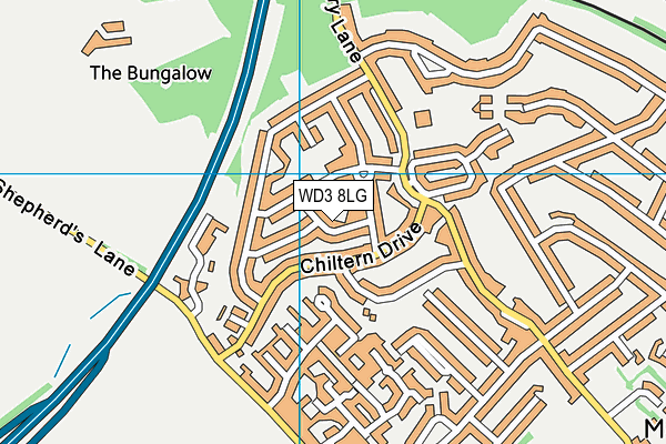 WD3 8LG map - OS VectorMap District (Ordnance Survey)