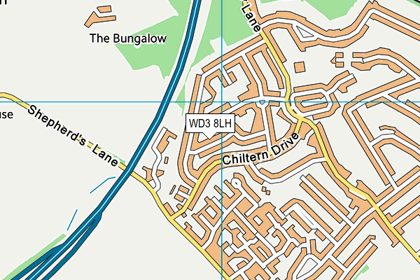 WD3 8LH map - OS VectorMap District (Ordnance Survey)