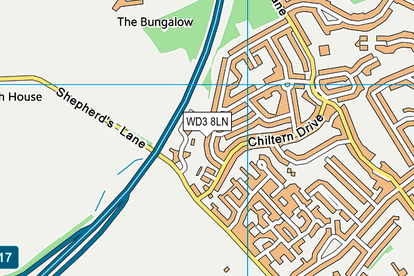 WD3 8LN map - OS VectorMap District (Ordnance Survey)