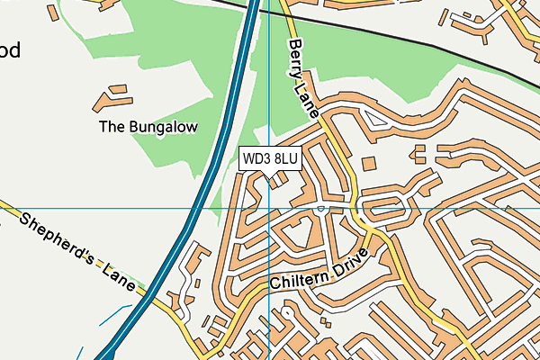 WD3 8LU map - OS VectorMap District (Ordnance Survey)