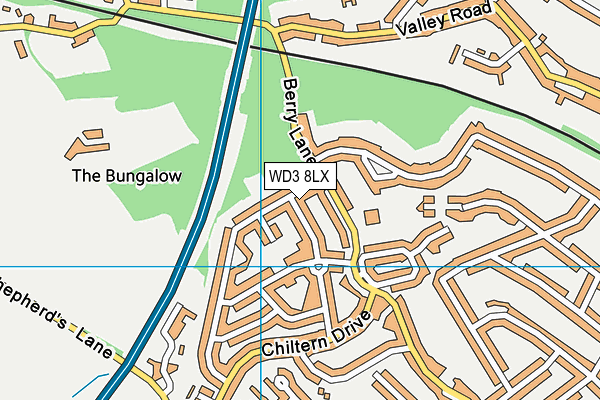WD3 8LX map - OS VectorMap District (Ordnance Survey)
