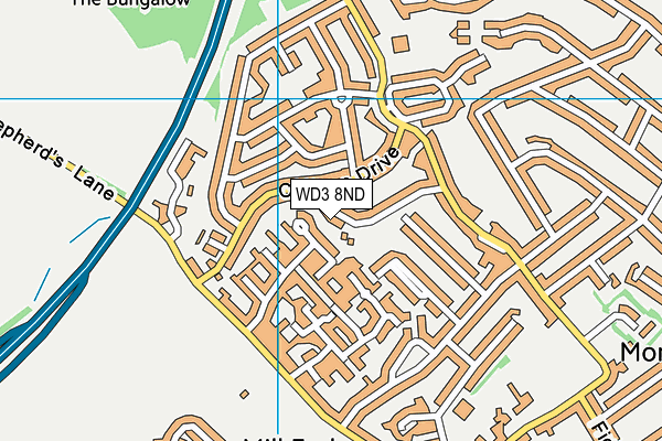 WD3 8ND map - OS VectorMap District (Ordnance Survey)