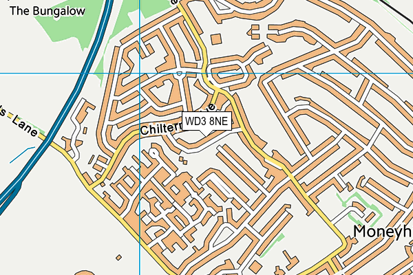 WD3 8NE map - OS VectorMap District (Ordnance Survey)