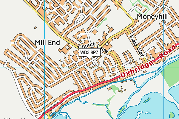 WD3 8PZ map - OS VectorMap District (Ordnance Survey)