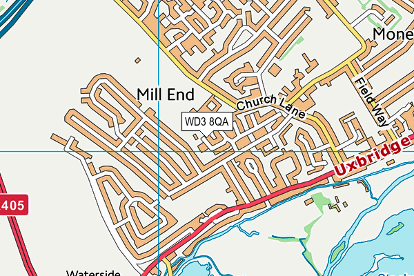 WD3 8QA map - OS VectorMap District (Ordnance Survey)