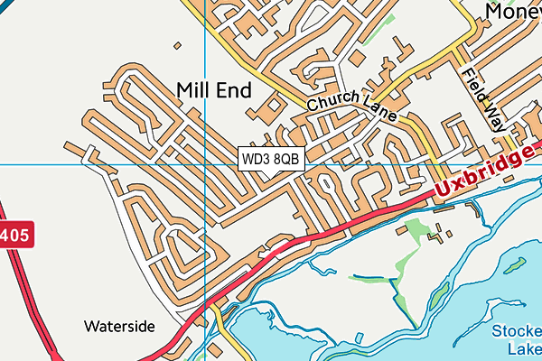 WD3 8QB map - OS VectorMap District (Ordnance Survey)