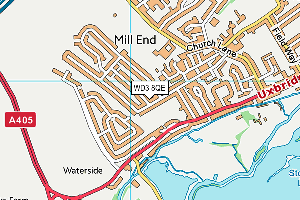 WD3 8QE map - OS VectorMap District (Ordnance Survey)