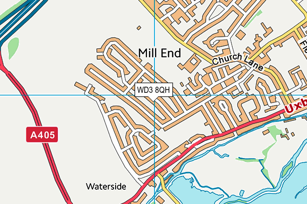 WD3 8QH map - OS VectorMap District (Ordnance Survey)