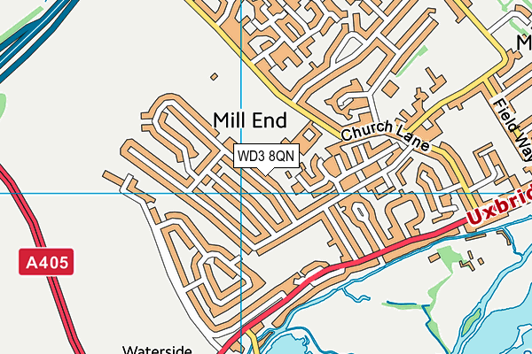 WD3 8QN map - OS VectorMap District (Ordnance Survey)