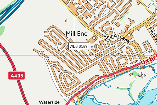 WD3 8QW map - OS VectorMap District (Ordnance Survey)