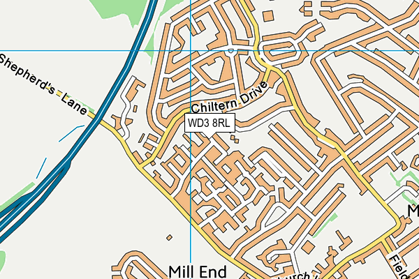 WD3 8RL map - OS VectorMap District (Ordnance Survey)