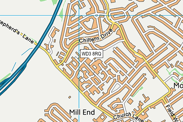 WD3 8RQ map - OS VectorMap District (Ordnance Survey)