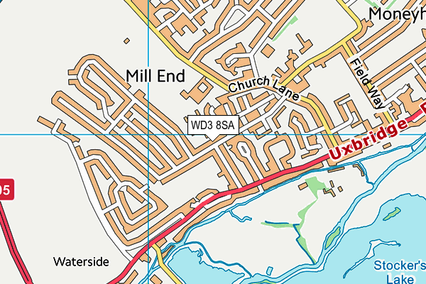 WD3 8SA map - OS VectorMap District (Ordnance Survey)