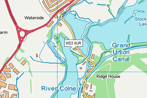 WD3 8UR map - OS VectorMap District (Ordnance Survey)
