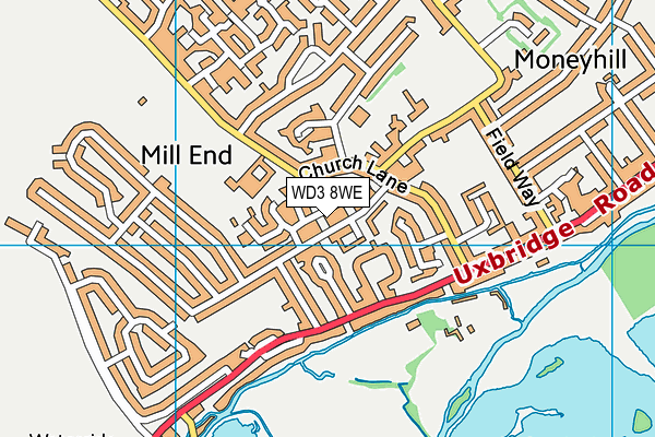 WD3 8WE map - OS VectorMap District (Ordnance Survey)