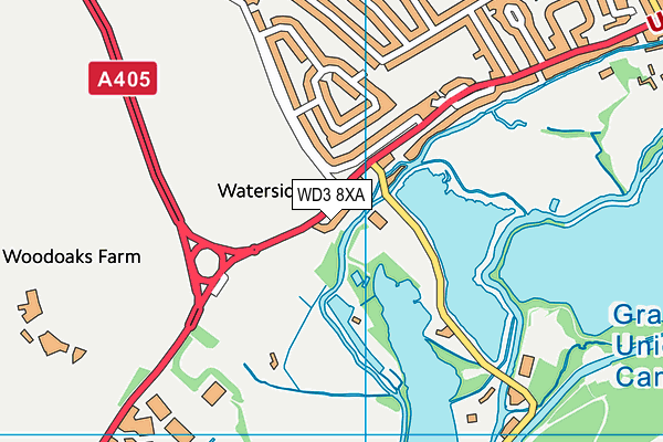 WD3 8XA map - OS VectorMap District (Ordnance Survey)