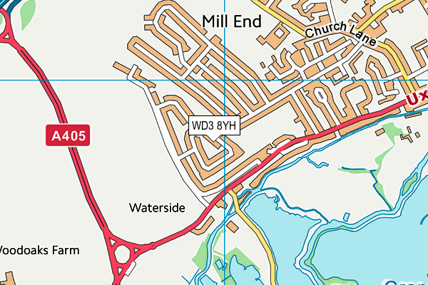 WD3 8YH map - OS VectorMap District (Ordnance Survey)