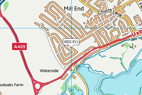 WD3 8YJ map - OS VectorMap District (Ordnance Survey)