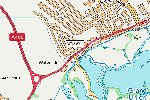 WD3 8YL map - OS VectorMap District (Ordnance Survey)