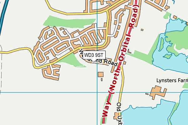 WD3 9ST map - OS VectorMap District (Ordnance Survey)