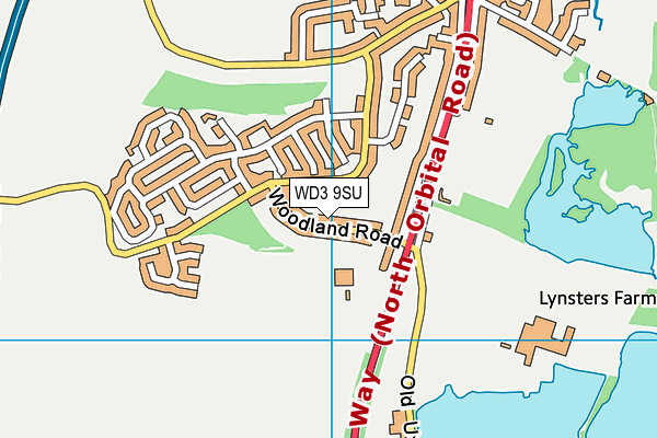WD3 9SU map - OS VectorMap District (Ordnance Survey)