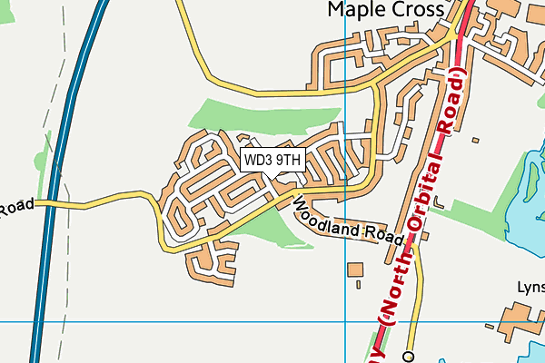 WD3 9TH map - OS VectorMap District (Ordnance Survey)
