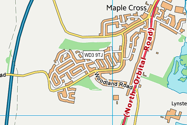 WD3 9TJ map - OS VectorMap District (Ordnance Survey)