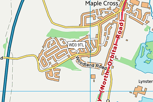 WD3 9TL map - OS VectorMap District (Ordnance Survey)