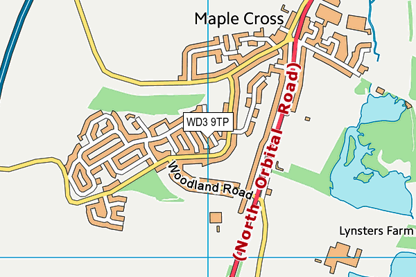 WD3 9TP map - OS VectorMap District (Ordnance Survey)