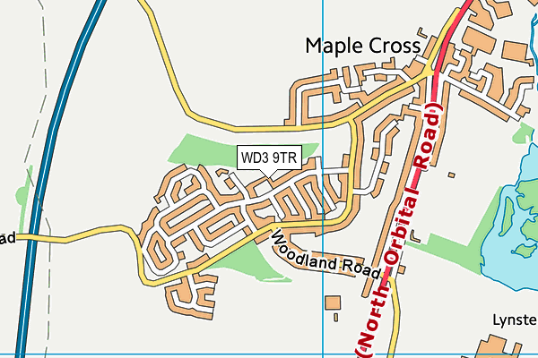 WD3 9TR map - OS VectorMap District (Ordnance Survey)