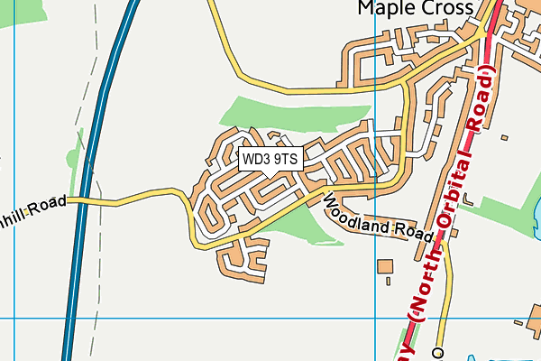 WD3 9TS map - OS VectorMap District (Ordnance Survey)