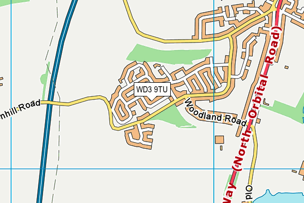 WD3 9TU map - OS VectorMap District (Ordnance Survey)