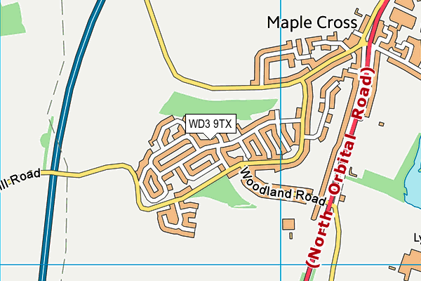 WD3 9TX map - OS VectorMap District (Ordnance Survey)