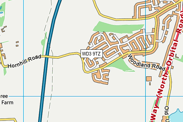 WD3 9TZ map - OS VectorMap District (Ordnance Survey)
