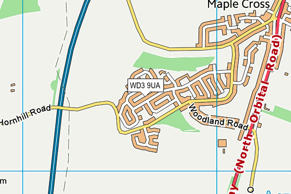 WD3 9UA map - OS VectorMap District (Ordnance Survey)