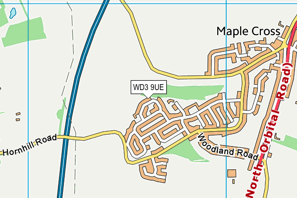 WD3 9UE map - OS VectorMap District (Ordnance Survey)