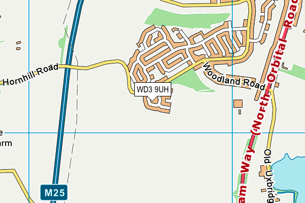 WD3 9UH map - OS VectorMap District (Ordnance Survey)