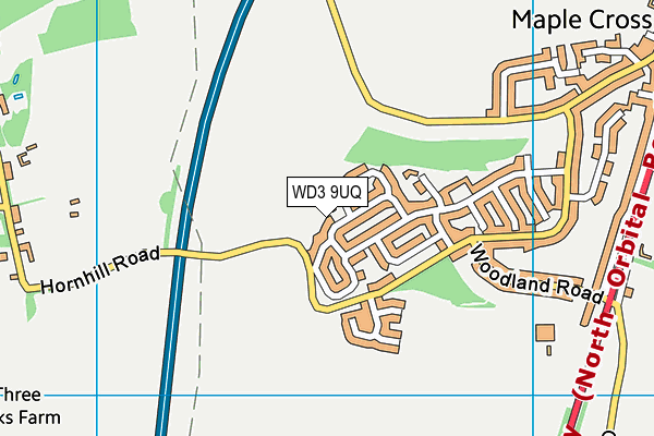 WD3 9UQ map - OS VectorMap District (Ordnance Survey)