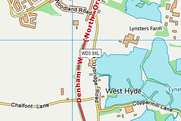 WD3 9XL map - OS VectorMap District (Ordnance Survey)