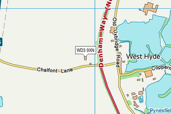 WD3 9XN map - OS VectorMap District (Ordnance Survey)