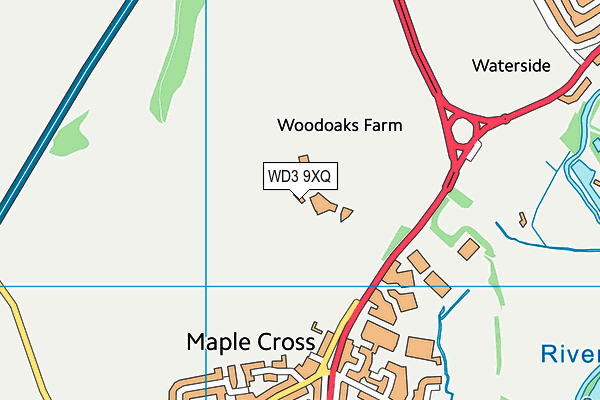 WD3 9XQ map - OS VectorMap District (Ordnance Survey)