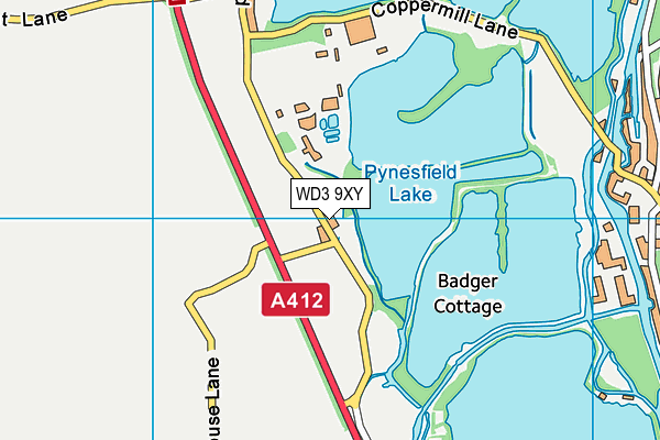 WD3 9XY map - OS VectorMap District (Ordnance Survey)